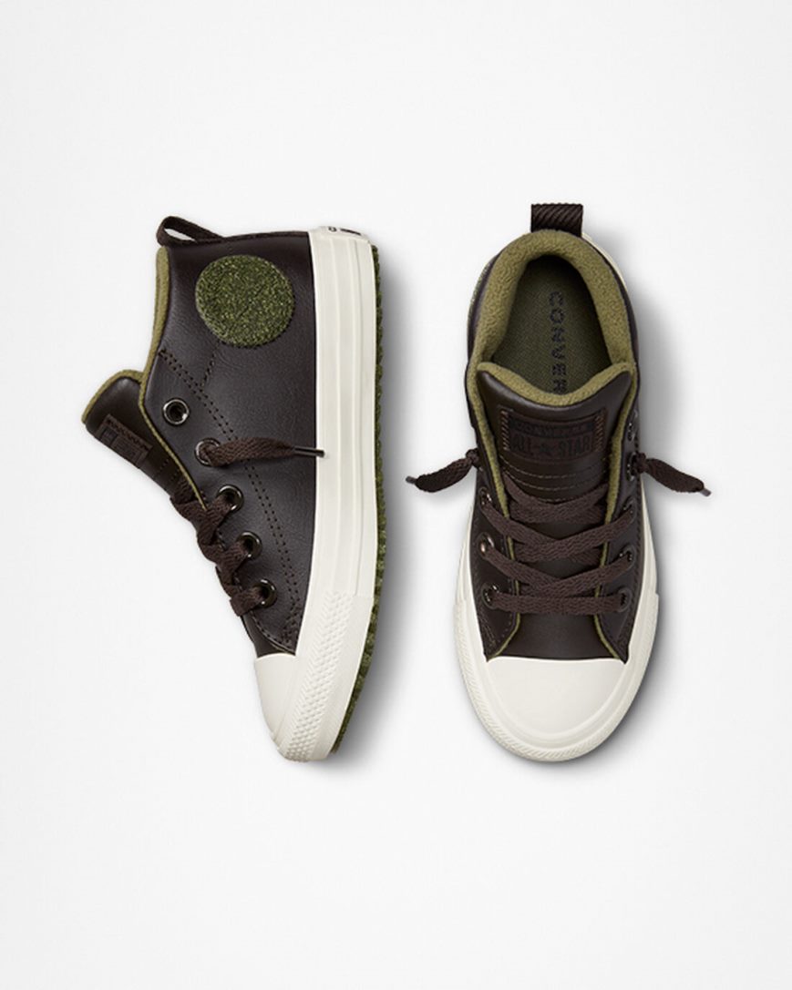 Zapatillas Altas Converse Chuck Taylor All Star Street Boot Cuero Niña Marrones | PE W52E0L